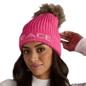 Panache Pink Peace Knit Pom Hat (20)